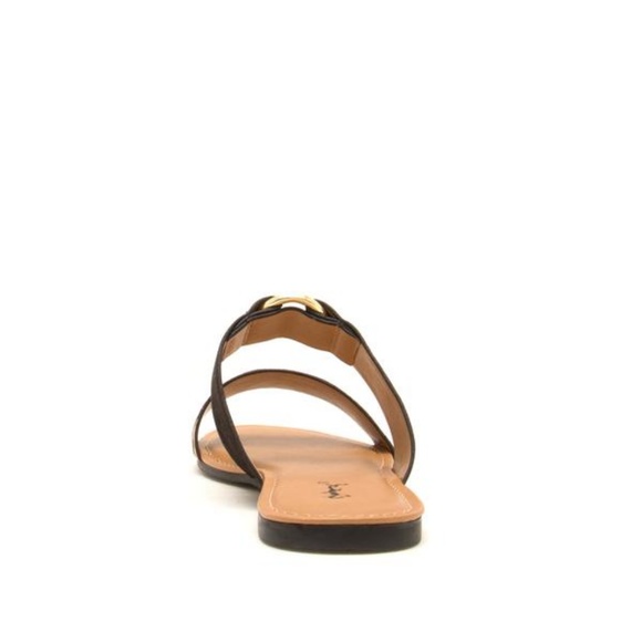 New Black Gold Tiger Print Slide Sandals - Picture 3 of 4